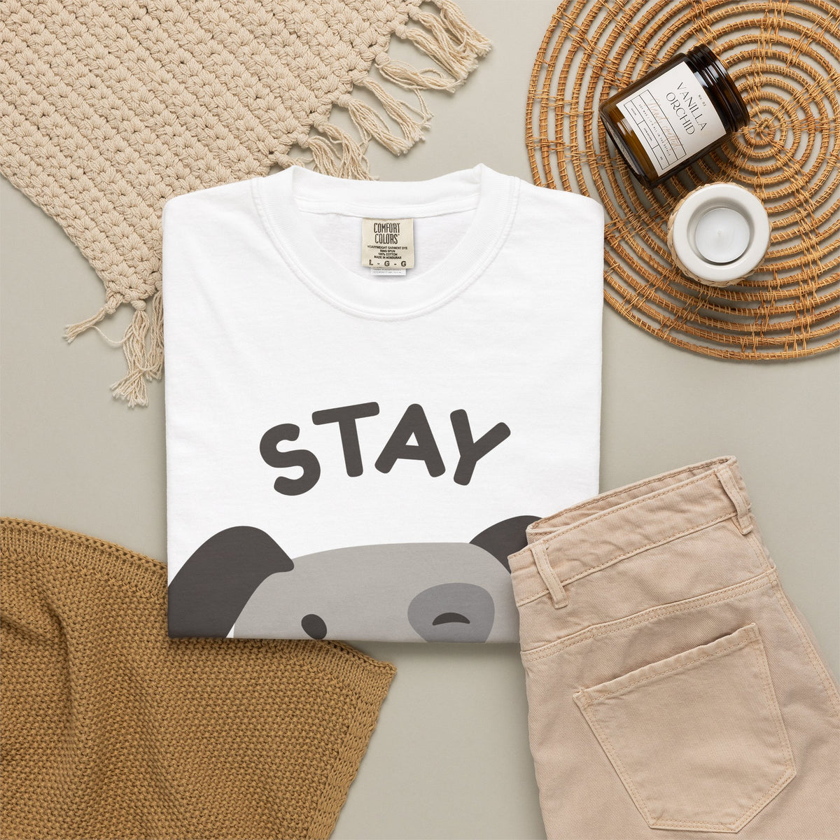 Stay Pawsitive Dog T-Shirt — Cute Graphic Tee for Dog Lovers