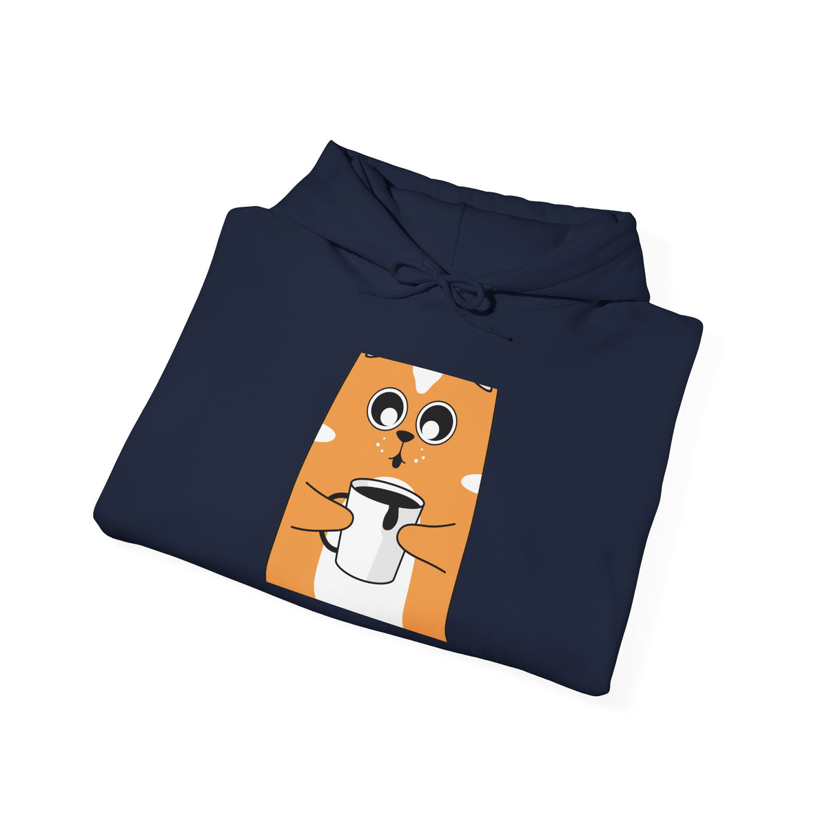 Cute Orange Cat Holding Coffee Hoodie – Kawaii Cat Coffee Lover Sweatshirt