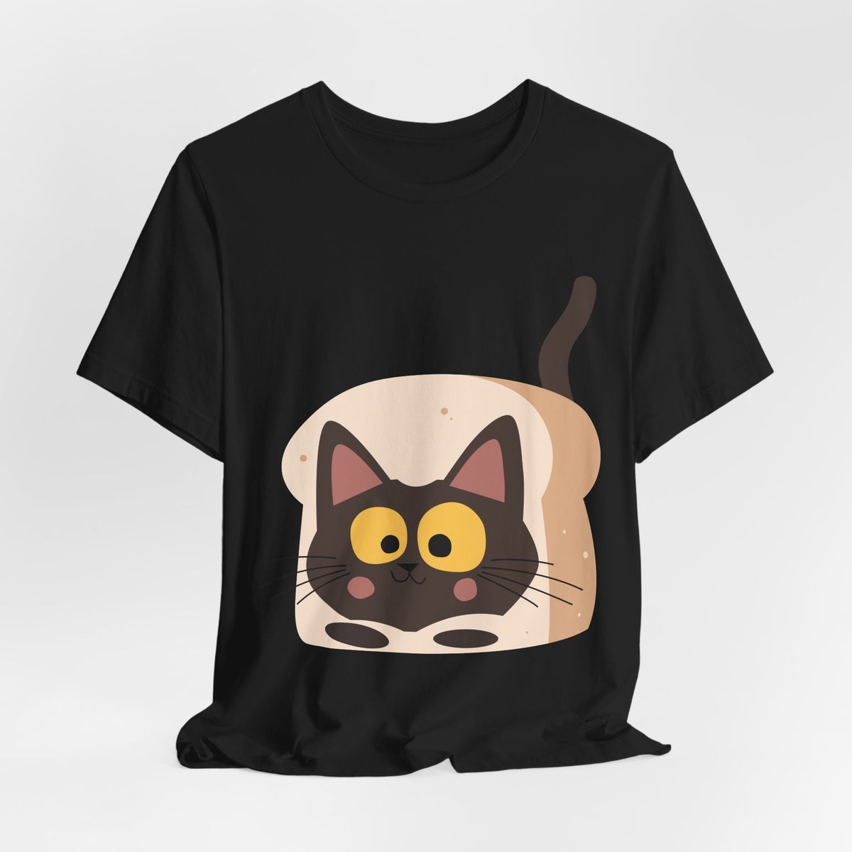 Cat in Toast T‑Shirt – Cute Black Cat Foodie Tee