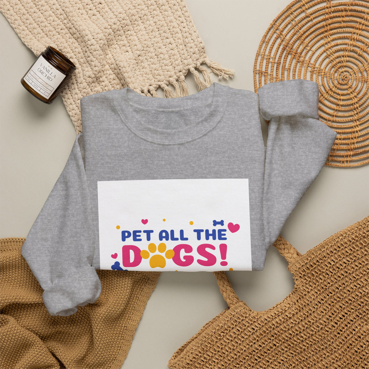 Pet All the Dogs! Crewneck Sweatshirt – Cute Dog Lover Pullover