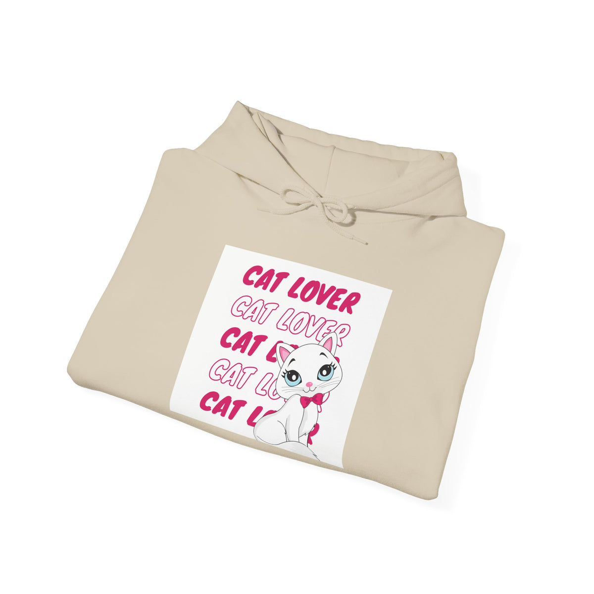 Cat Lover Hoodie — Cute Pink Cat Graphic Pullover