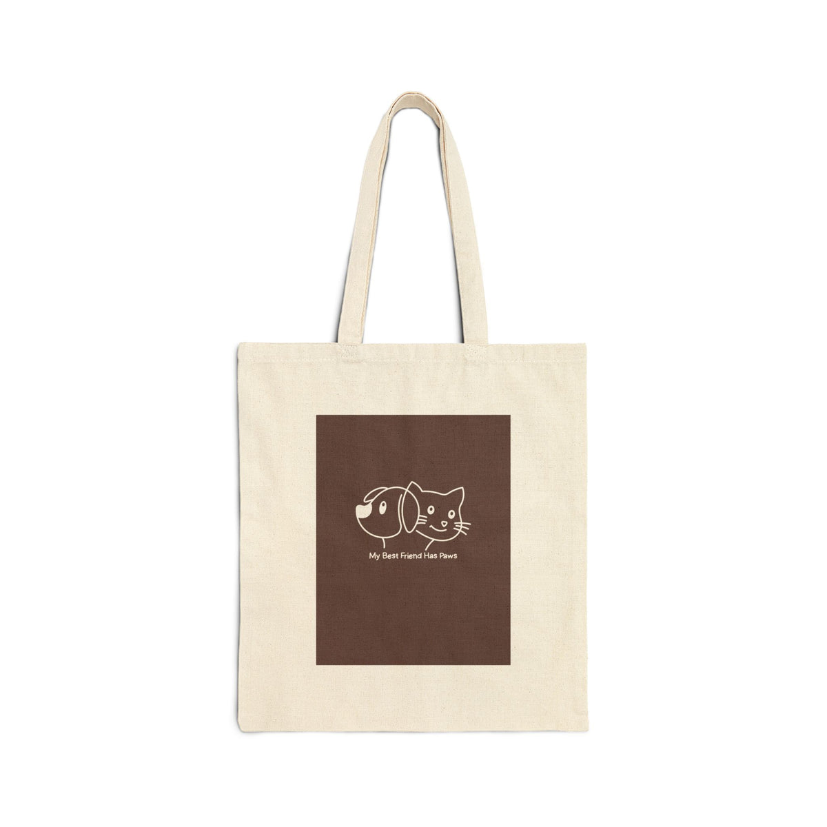 Cat Duo Canvas Tote Bag — 'My Best Friend For Sure' Eco Cotton Shopper