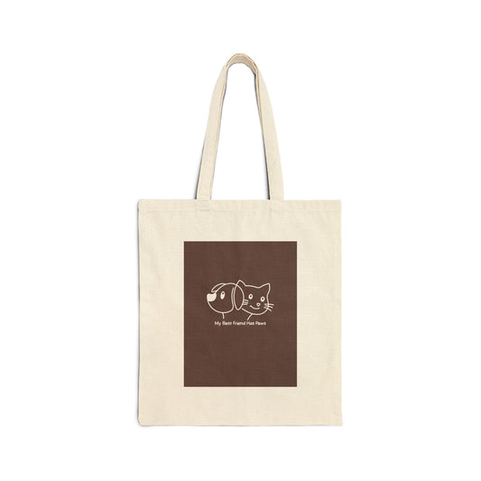 Cat Duo Canvas Tote Bag — 'My Best Friend For Sure' Eco Cotton Shopper