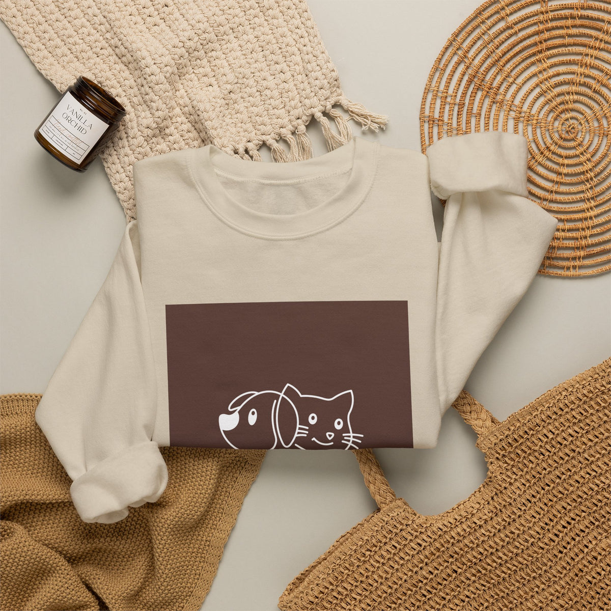 Cat & Dog Best Friend Sweatshirt — "My Best Friend Has Paws" Crewneck