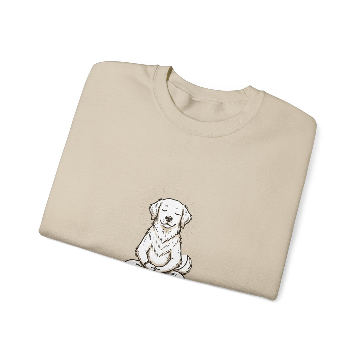 Crewneck Sweatshirt — 'Just Breathe' Meditating Dog Relaxation Pullover