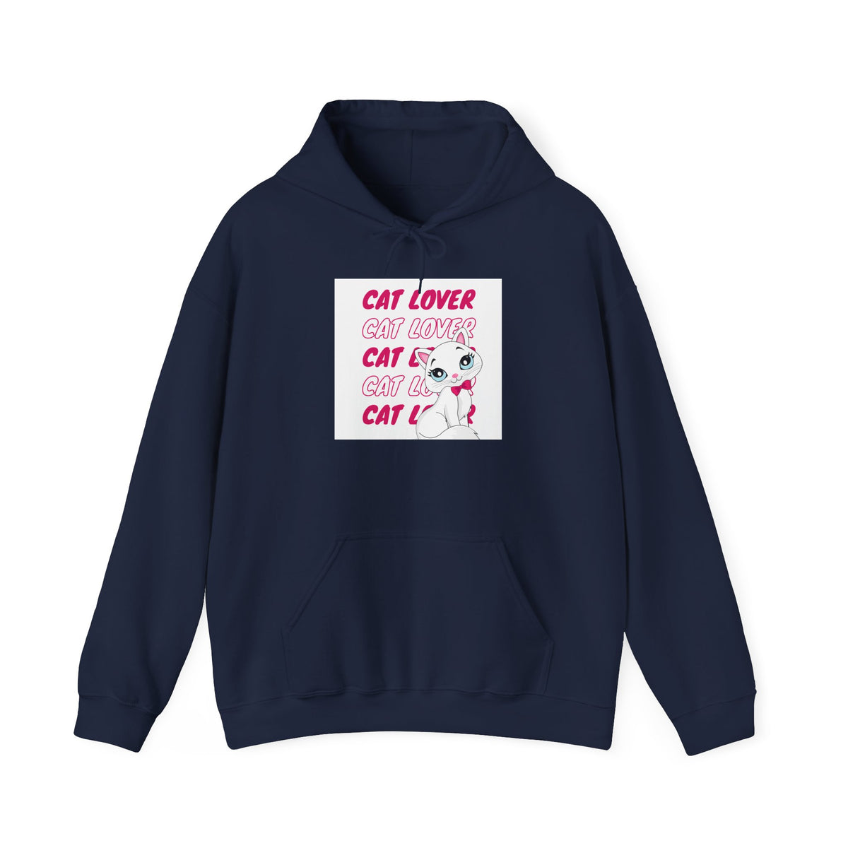 Cat Lover Hoodie — Cute Pink Cat Graphic Pullover