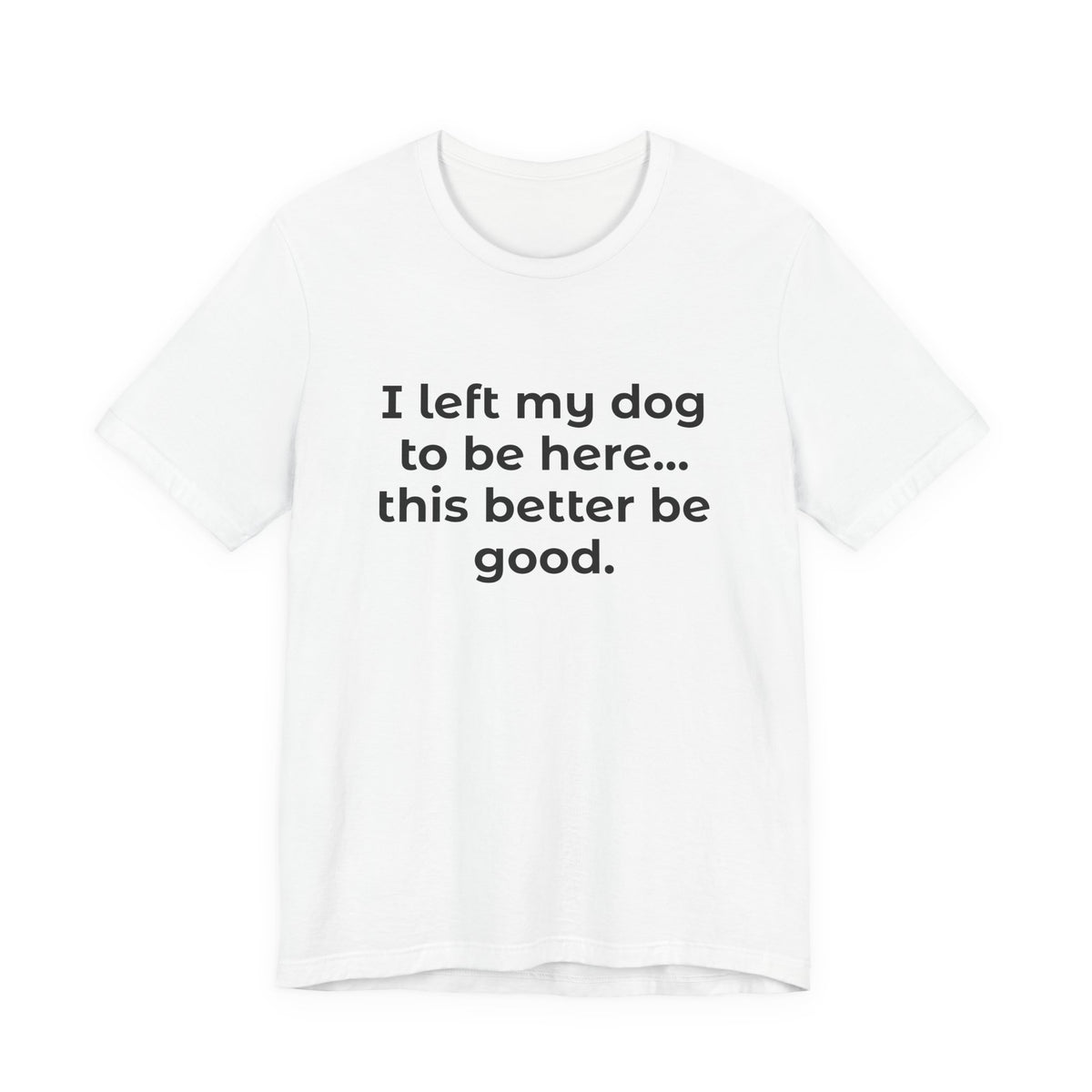 Dog Lover T-Shirt — “I left my dog to be here… this better be good.”