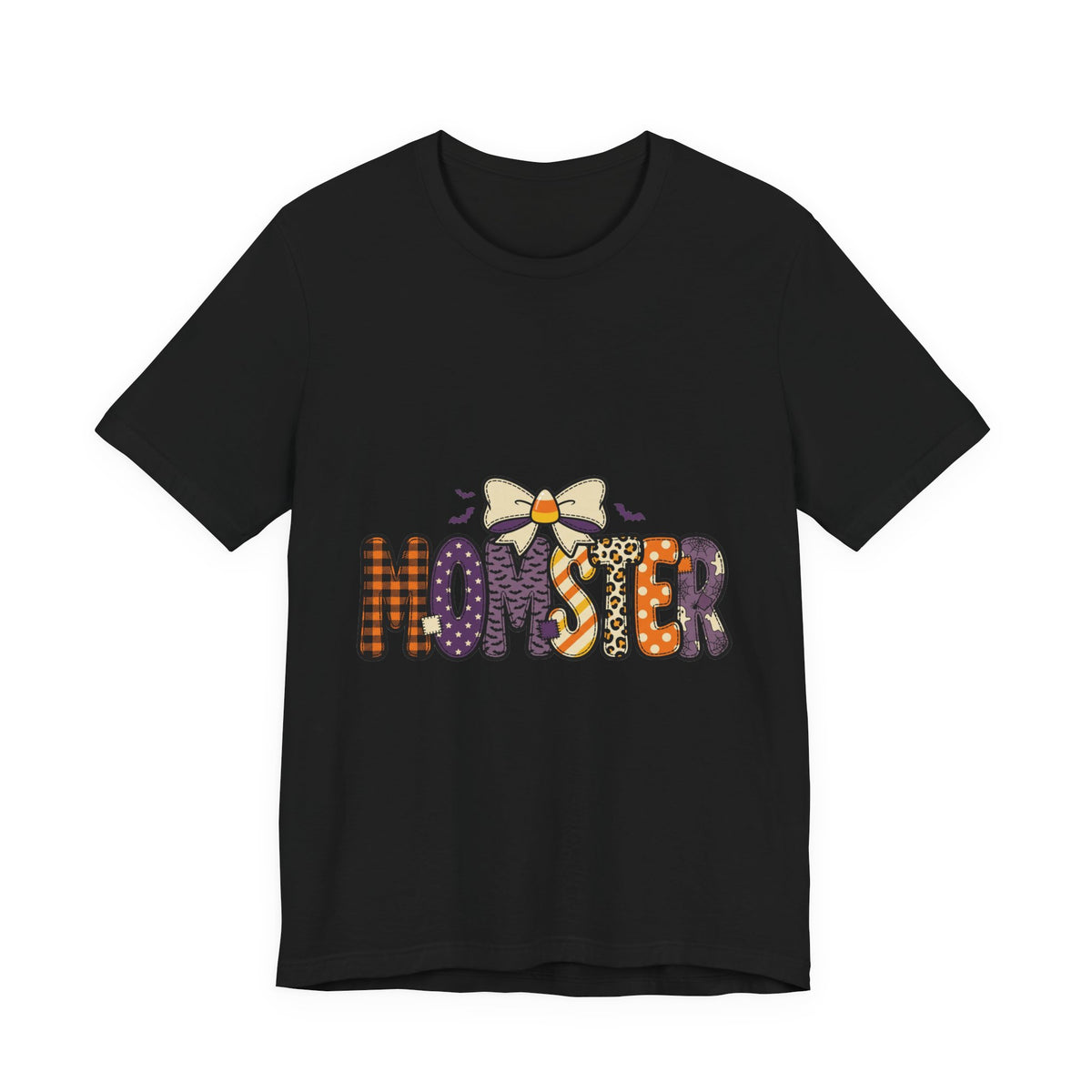 Momster Halloween Graphic Tee | Mom Halloween Shirt, Spooky Plaid Lettering