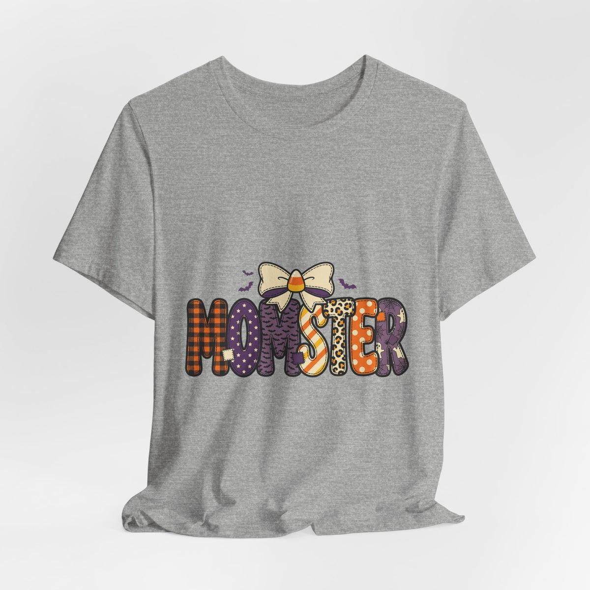 Momster Halloween Graphic Tee | Mom Halloween Shirt, Spooky Plaid Lettering