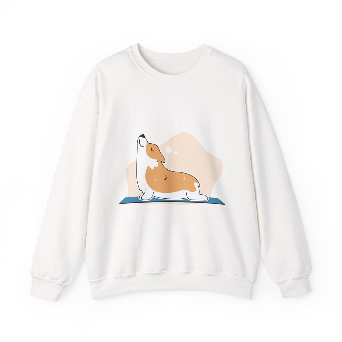 Corgi Stretch Crewneck Sweatshirt – Cute Yoga Dog Graphic Pullover