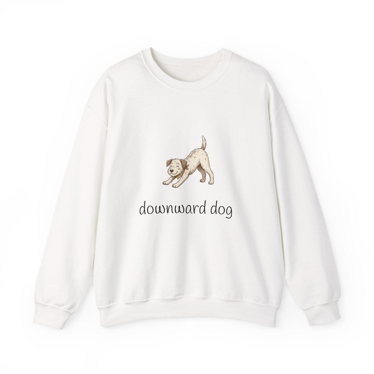 Downward Dog Sweatshirt — Cute Yoga Puppy Graphic Crewneck