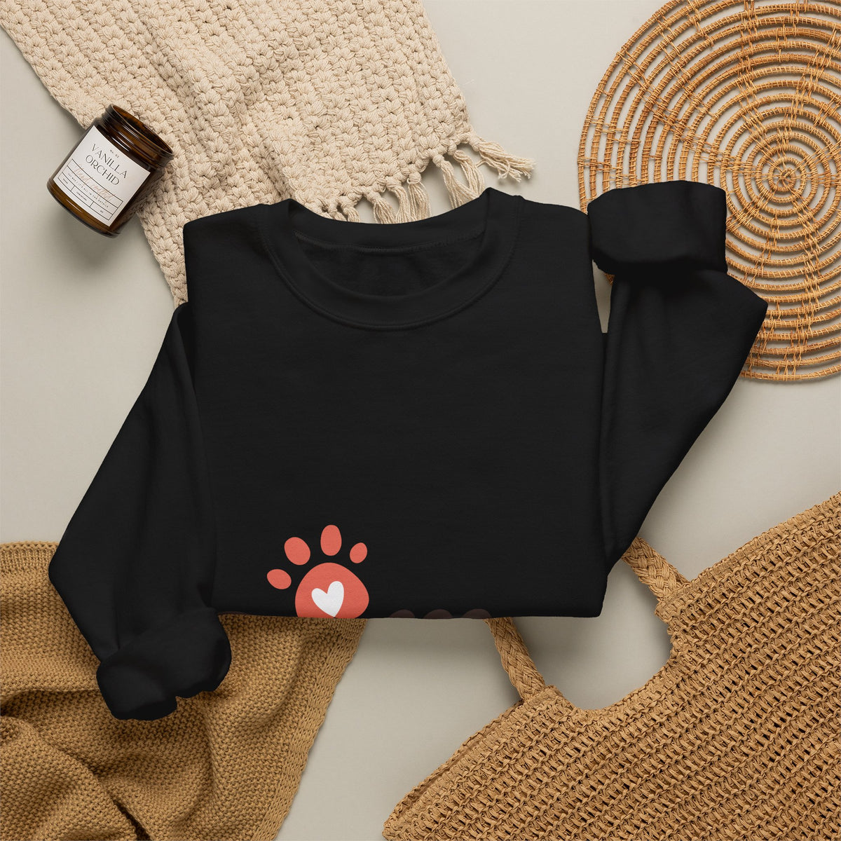 Dog Mom Crewneck Sweatshirt – Cute Paw Print Pullover for Pet Lovers