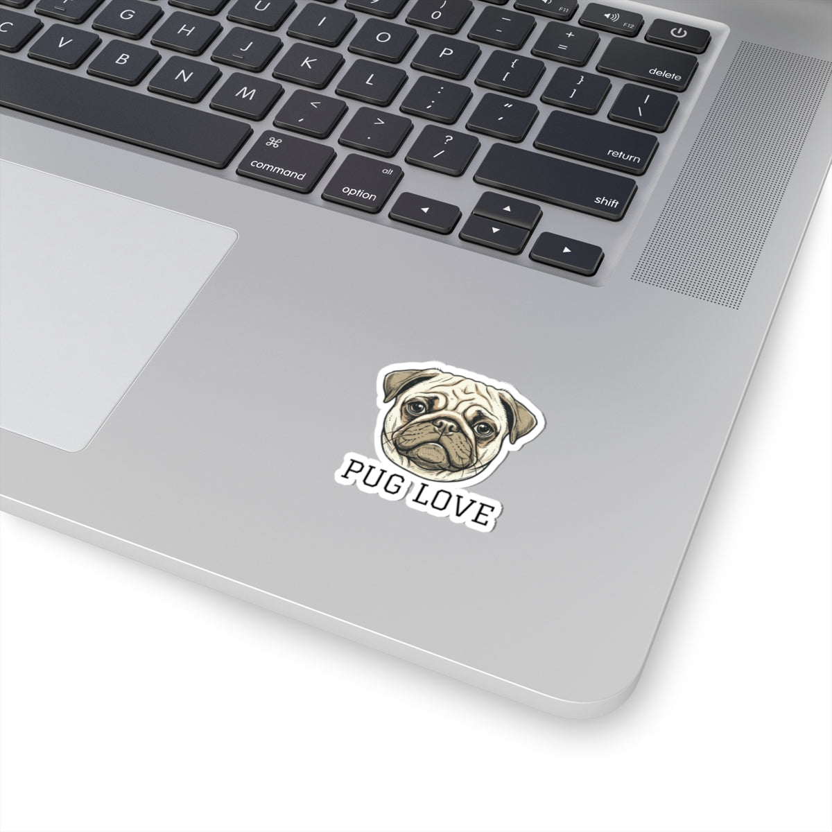 Pug Love Sticker — Kiss-Cut Pug Face Decal