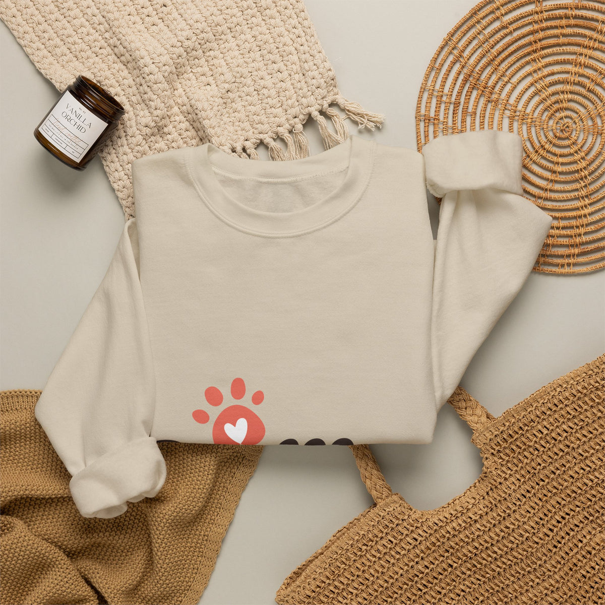 Dog Mom Crewneck Sweatshirt – Cute Paw Print Pullover for Pet Lovers