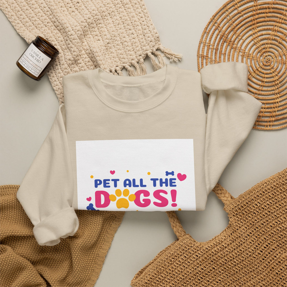 Pet All the Dogs! Crewneck Sweatshirt – Cute Dog Lover Pullover