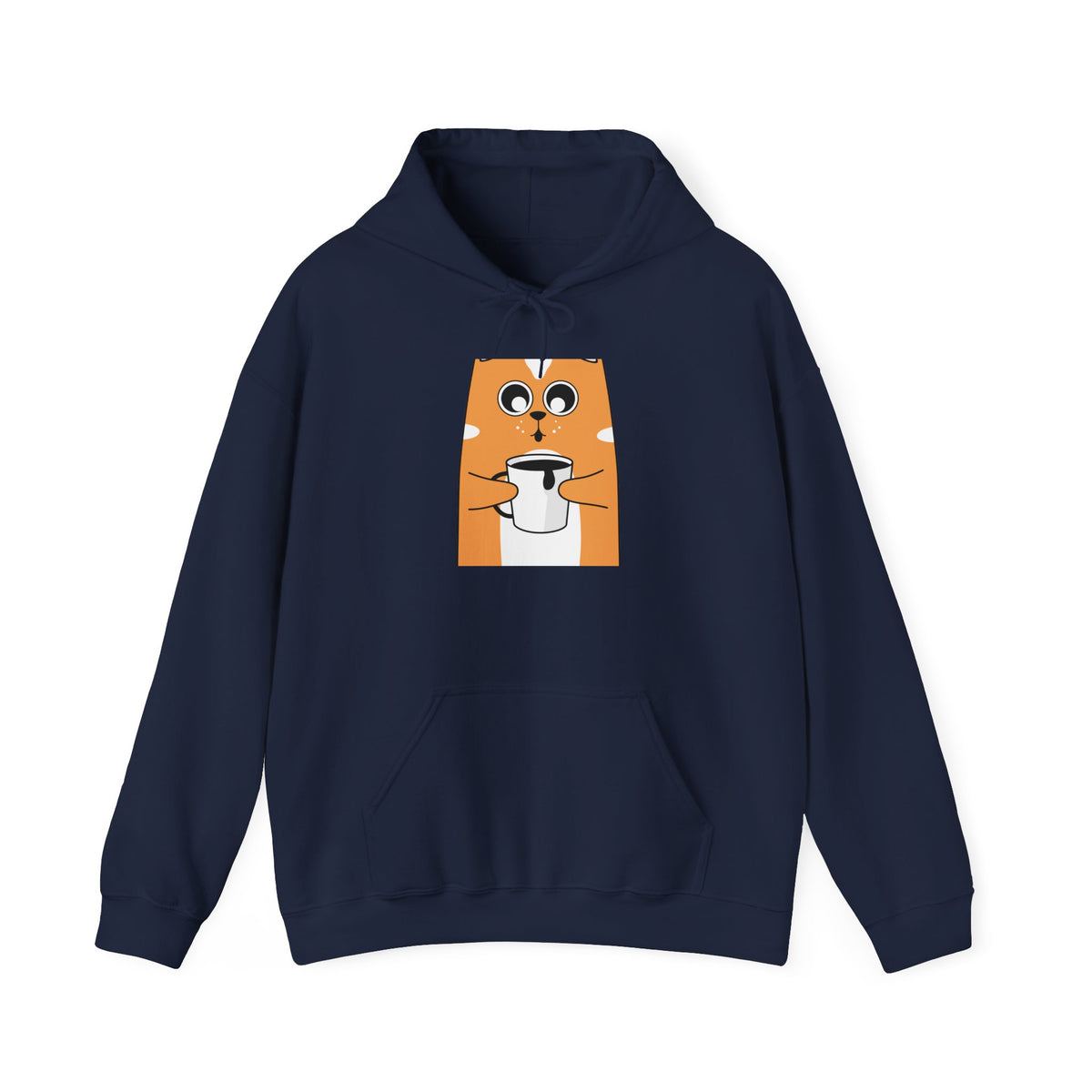 Cute Orange Cat Holding Coffee Hoodie – Kawaii Cat Coffee Lover Sweatshirt
