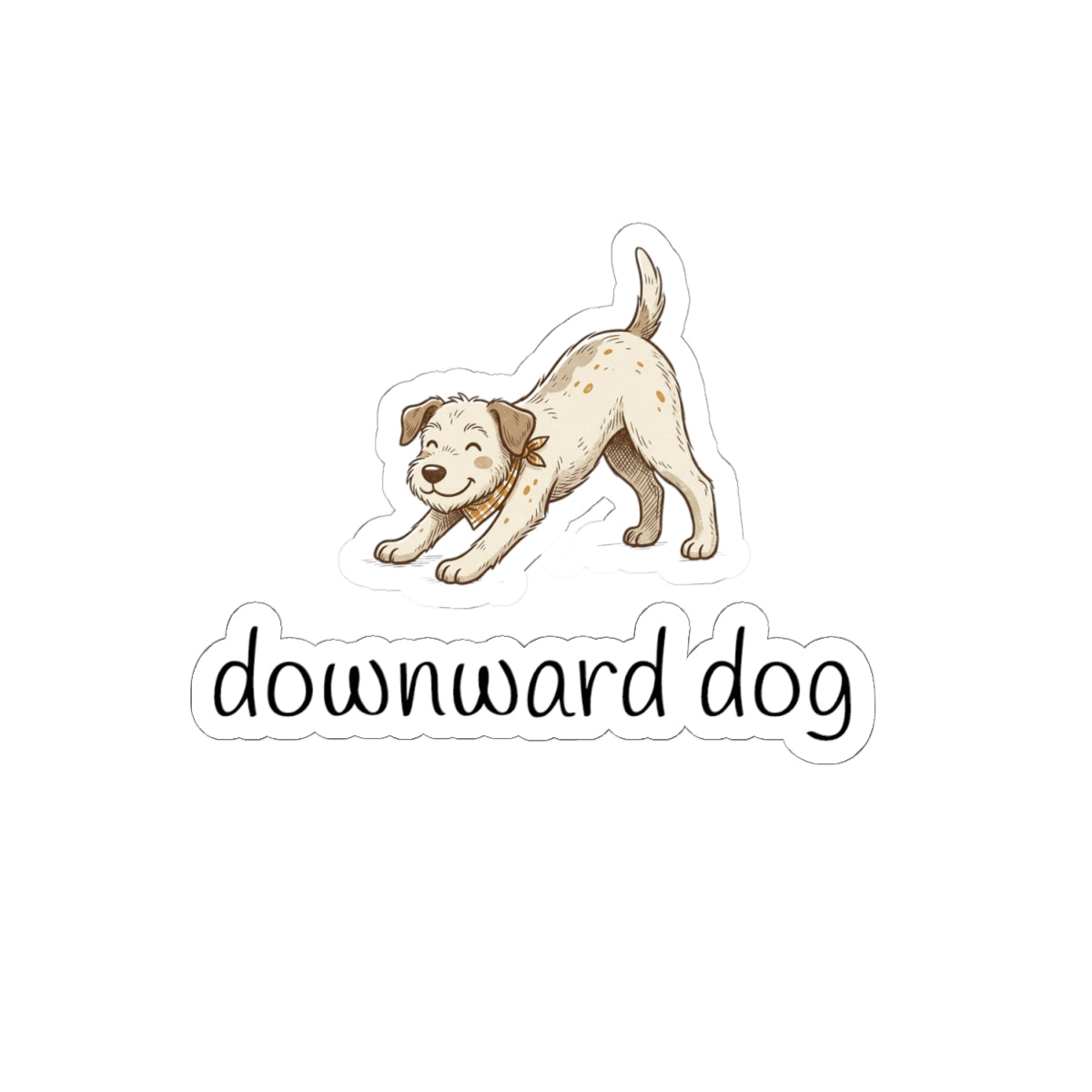 Downward Dog Sticker — Cute Yoga Puppy Kiss-Cut Vinyl Sticker