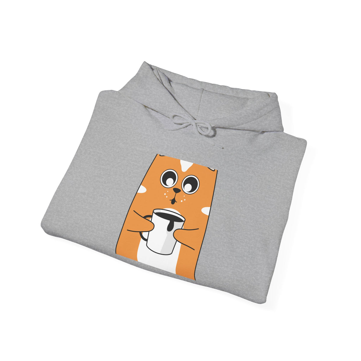 Cute Orange Cat Holding Coffee Hoodie – Kawaii Cat Coffee Lover Sweatshirt