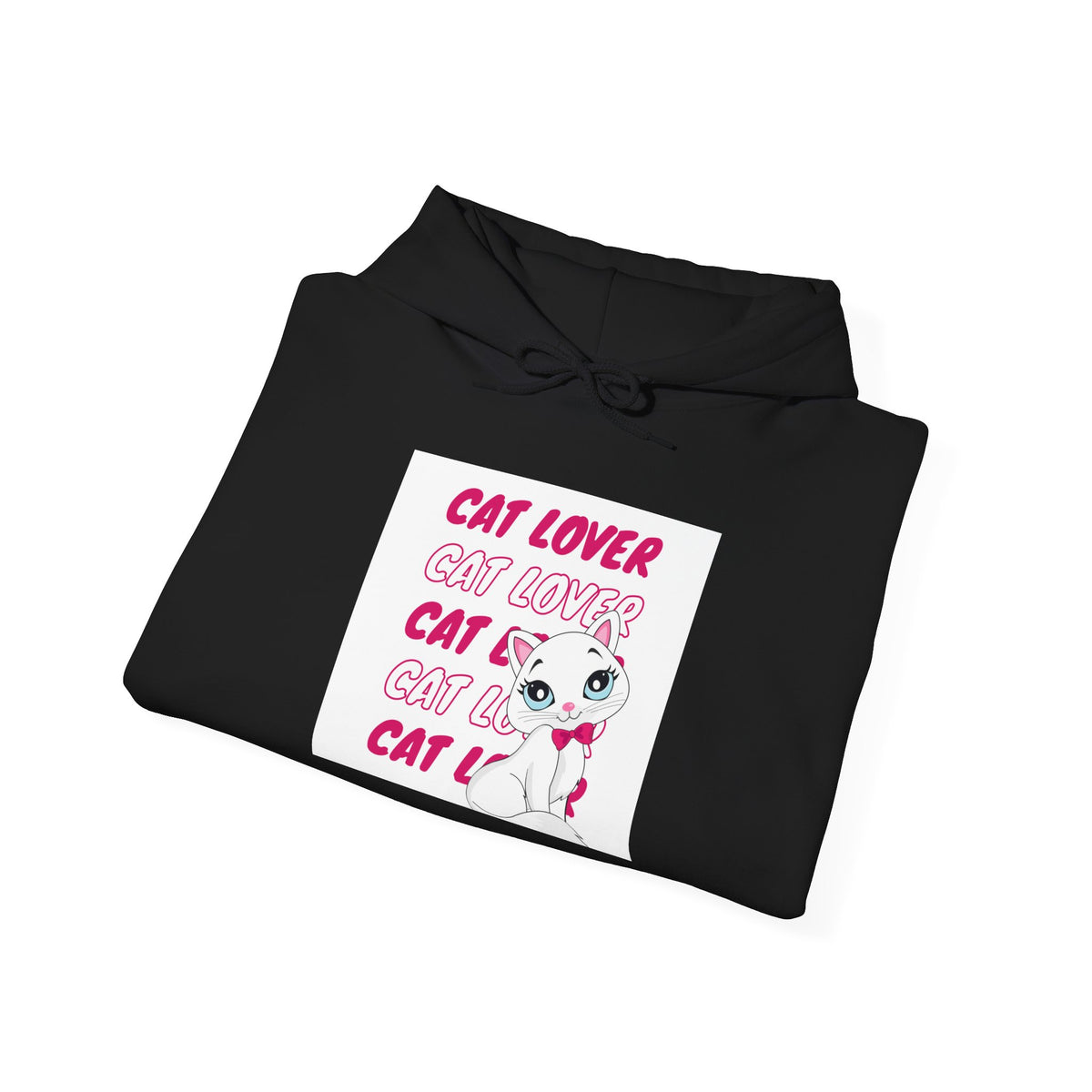Cat Lover Hoodie — Cute Pink Cat Graphic Pullover