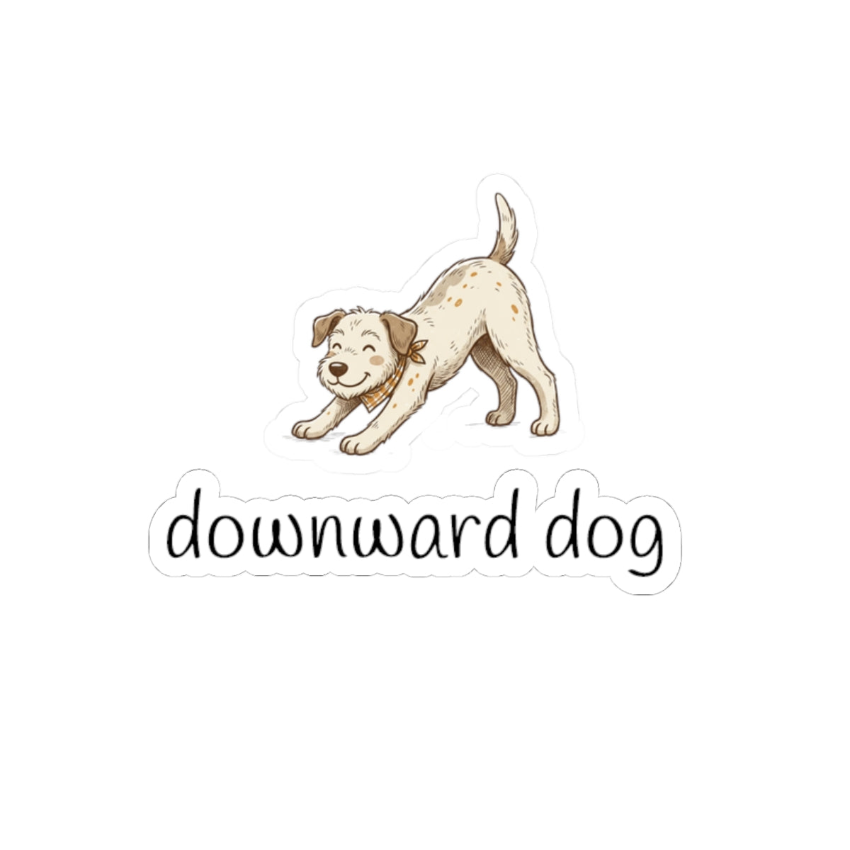 Downward Dog Sticker — Cute Yoga Puppy Kiss-Cut Vinyl Sticker