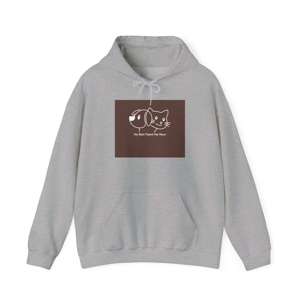 Cat & Dog Friends Hoodie — "My Best Friend Has Paws" Cute Pet Lovers Pullover