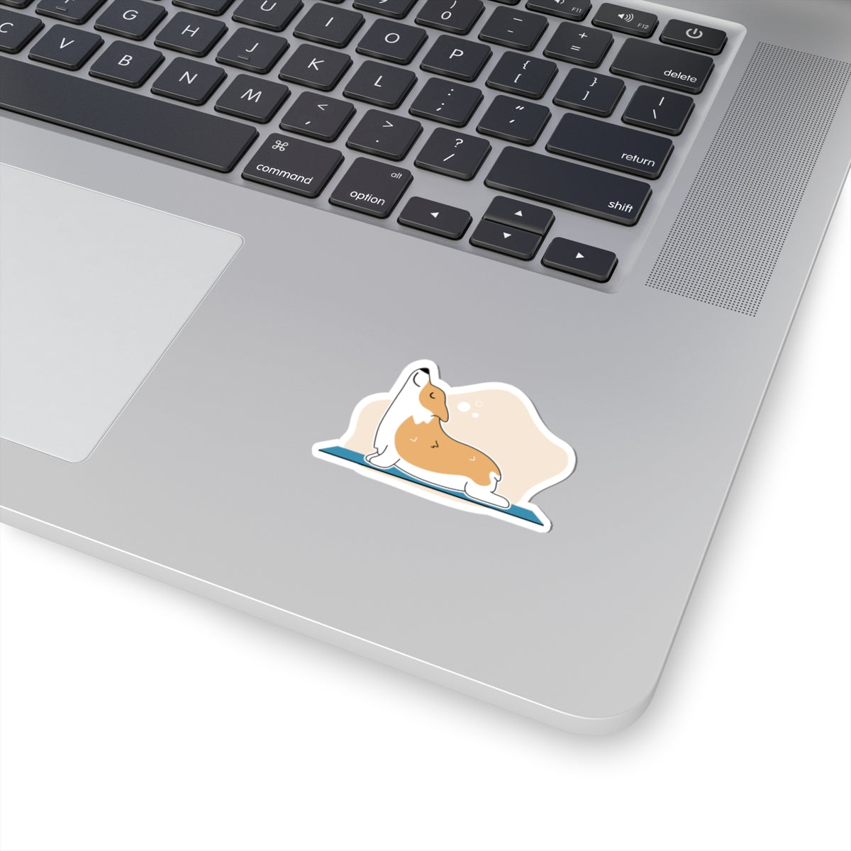 Corgi Yoga Sticker — Cute Stretching Dog Kiss-Cut Vinyl Decal