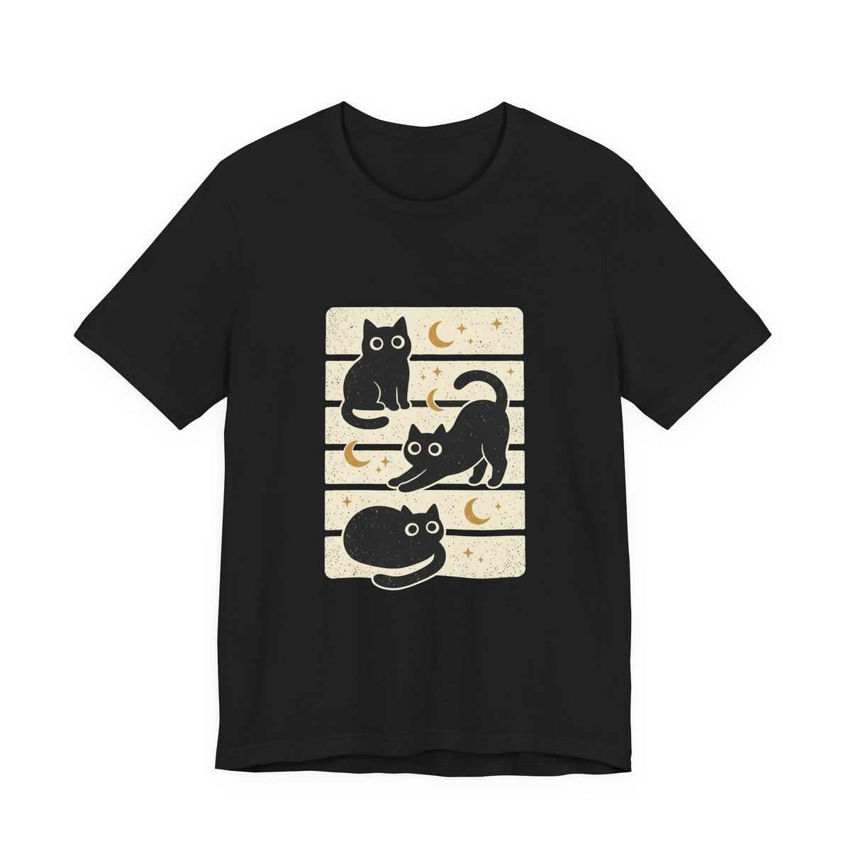 Black Cats Halloween Tee | Vintage Moon Stars