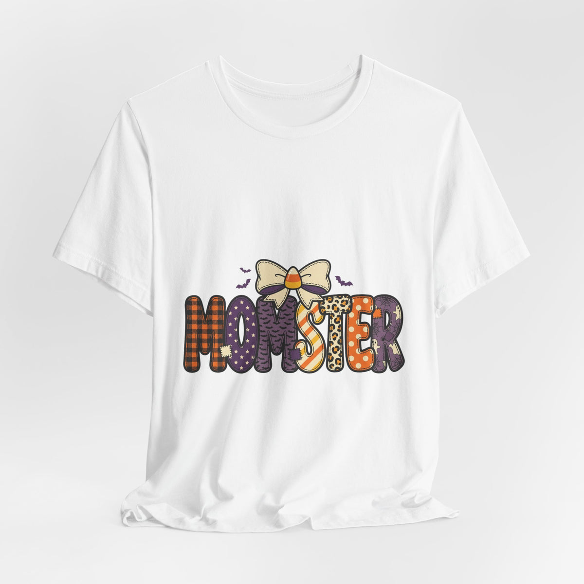 Momster Halloween Graphic Tee | Mom Halloween Shirt, Spooky Plaid Lettering