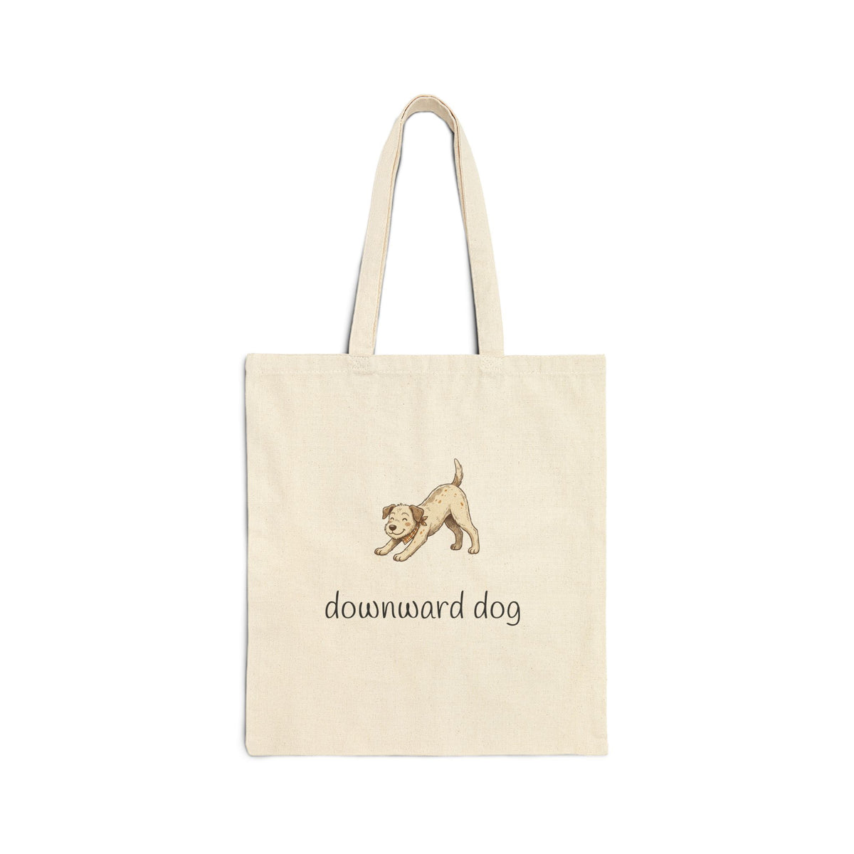 Canvas Tote — "downward dog" Puppy Yoga Tote Bag