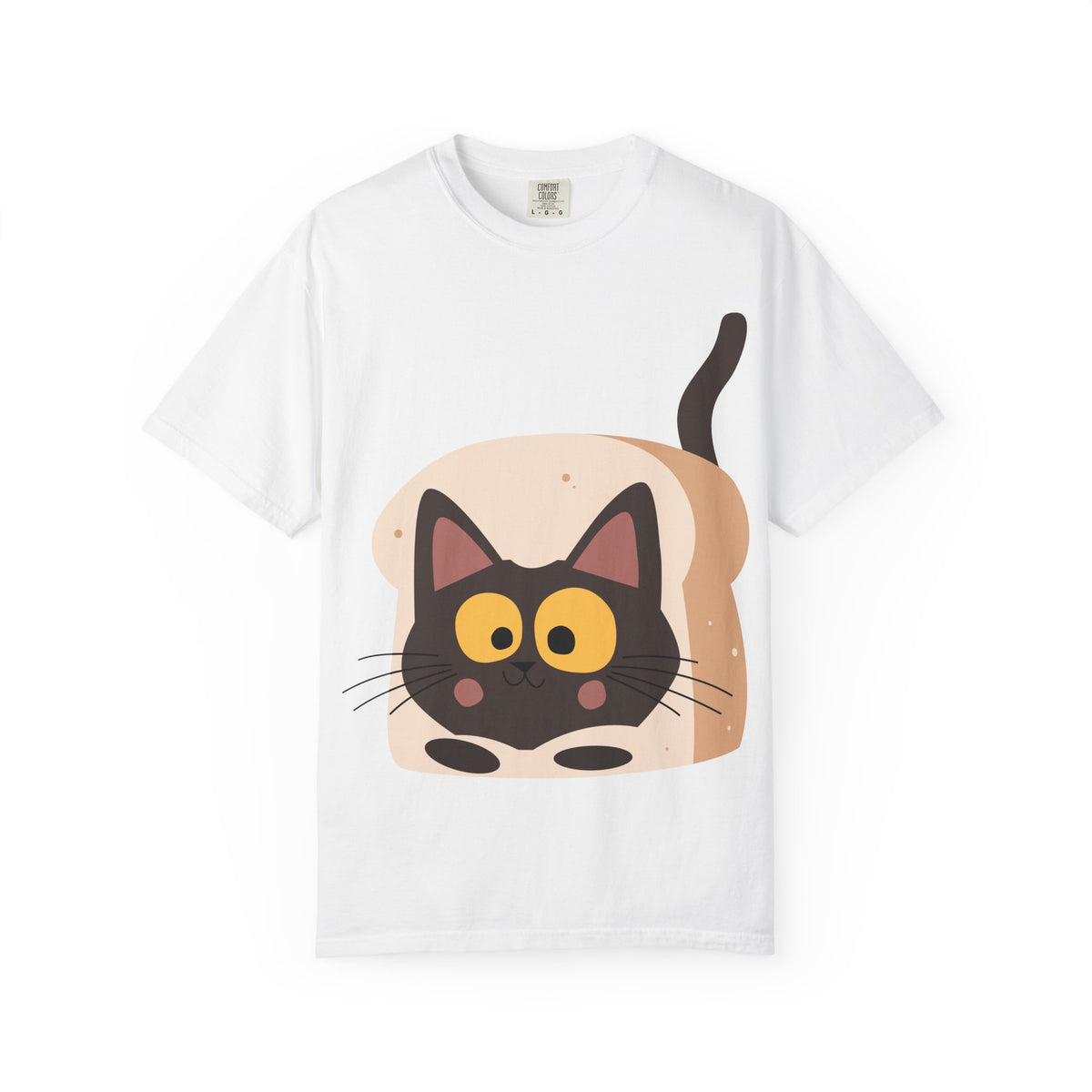 Cute Cat in Toast T-Shirt — Playful Kawaii Cat Graphic Tee