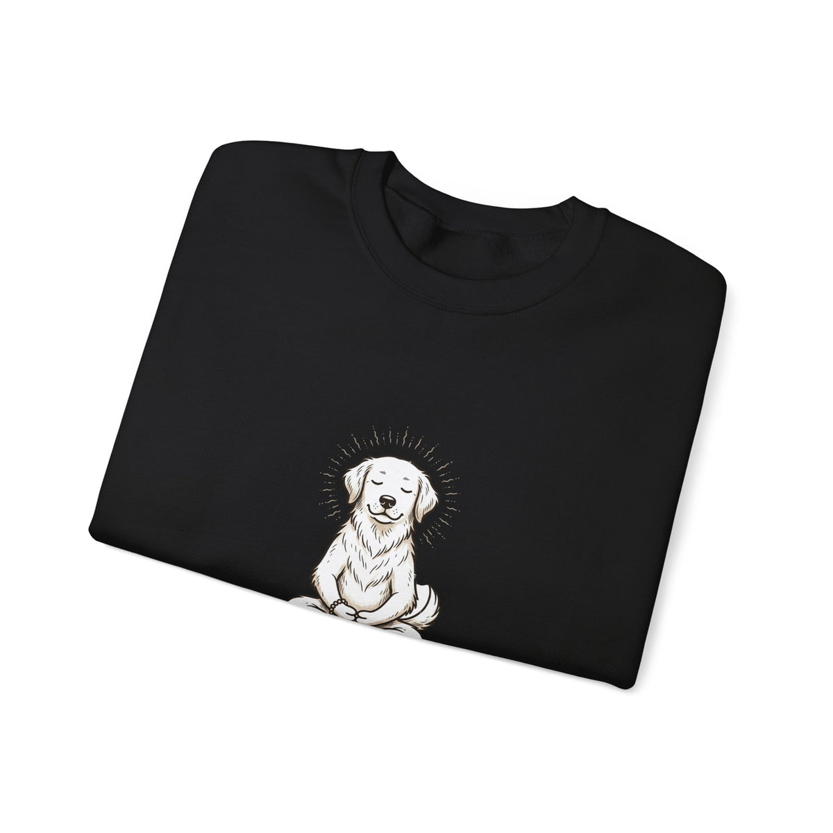 Crewneck Sweatshirt — 'Just Breathe' Meditating Dog Relaxation Pullover