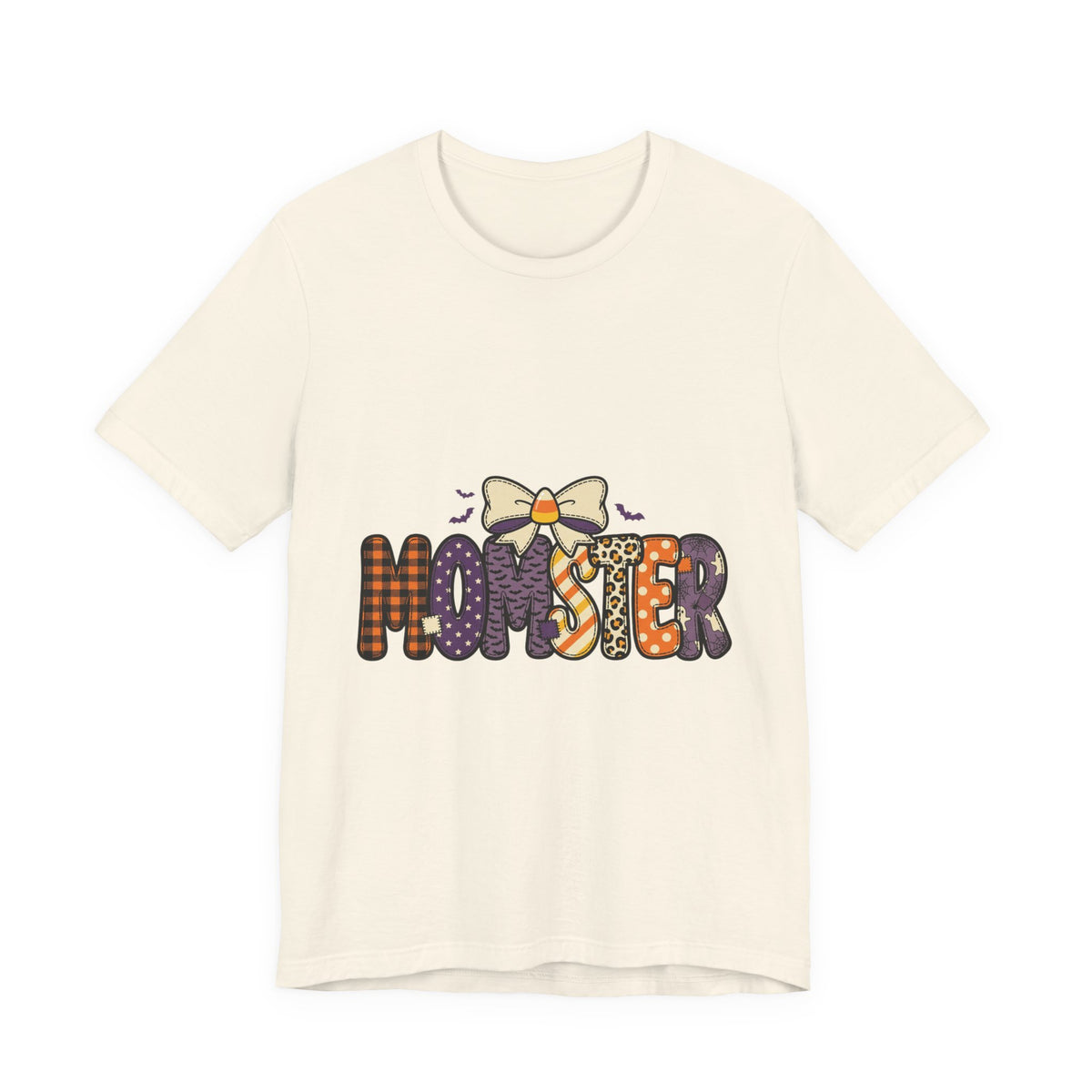 Momster Halloween Graphic Tee | Mom Halloween Shirt, Spooky Plaid Lettering