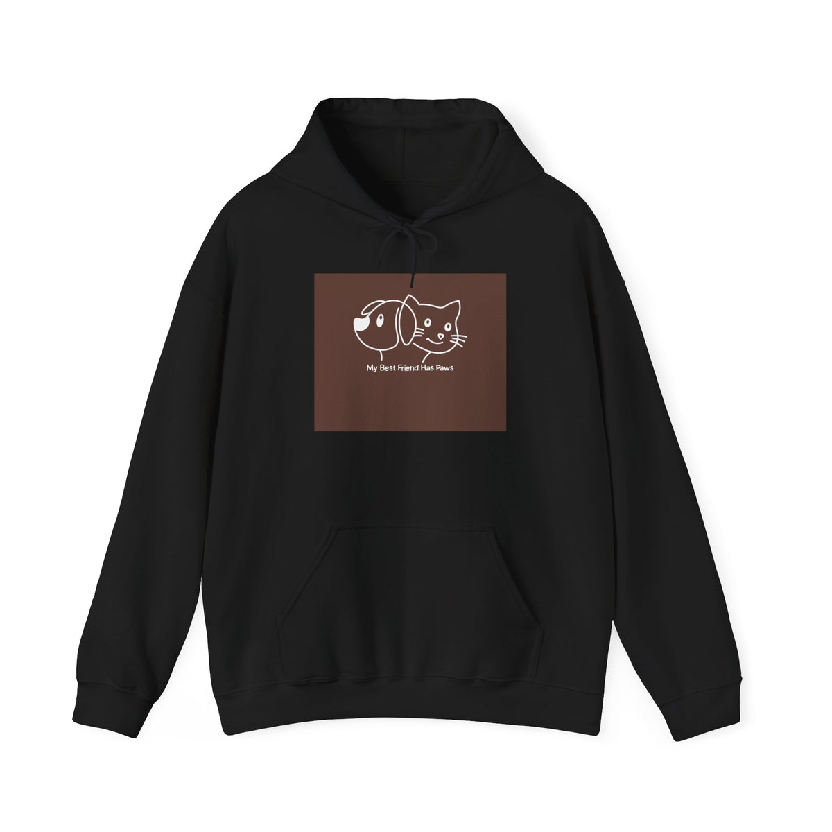 Cat & Dog Friends Hoodie — "My Best Friend Has Paws" Cute Pet Lovers Pullover