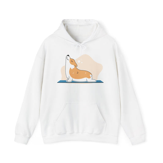 Corgi Yoga Hoodie – Cute Stretching Dog Sweatshirt for Pet Lovers