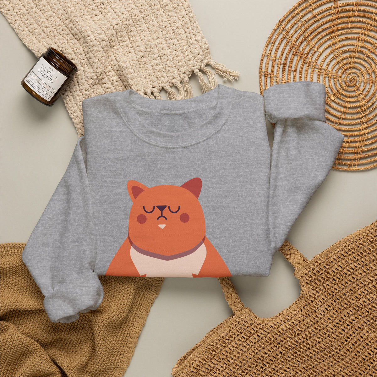 Cat with Mug Crewneck Sweatshirt
