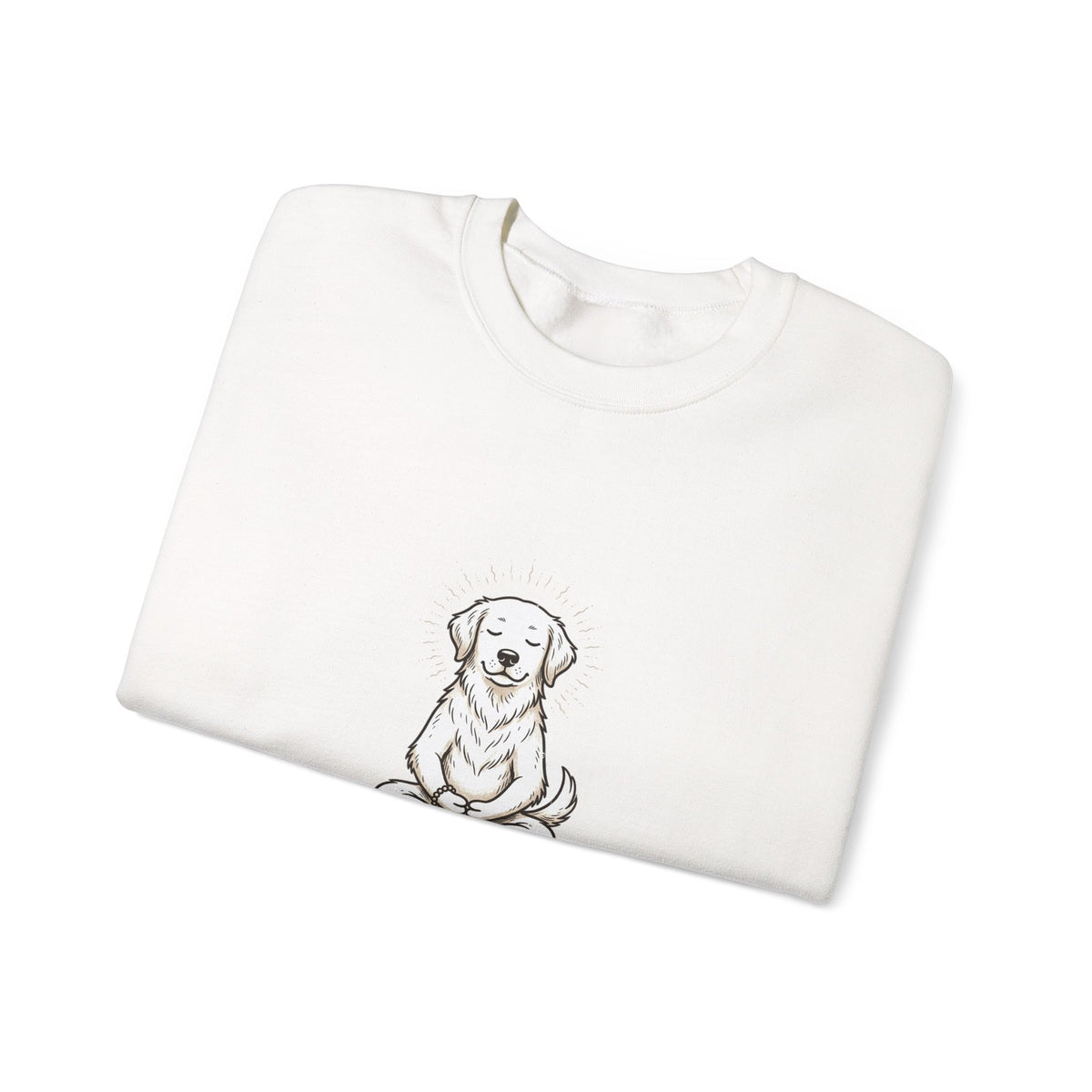 Crewneck Sweatshirt — 'Just Breathe' Meditating Dog Relaxation Pullover