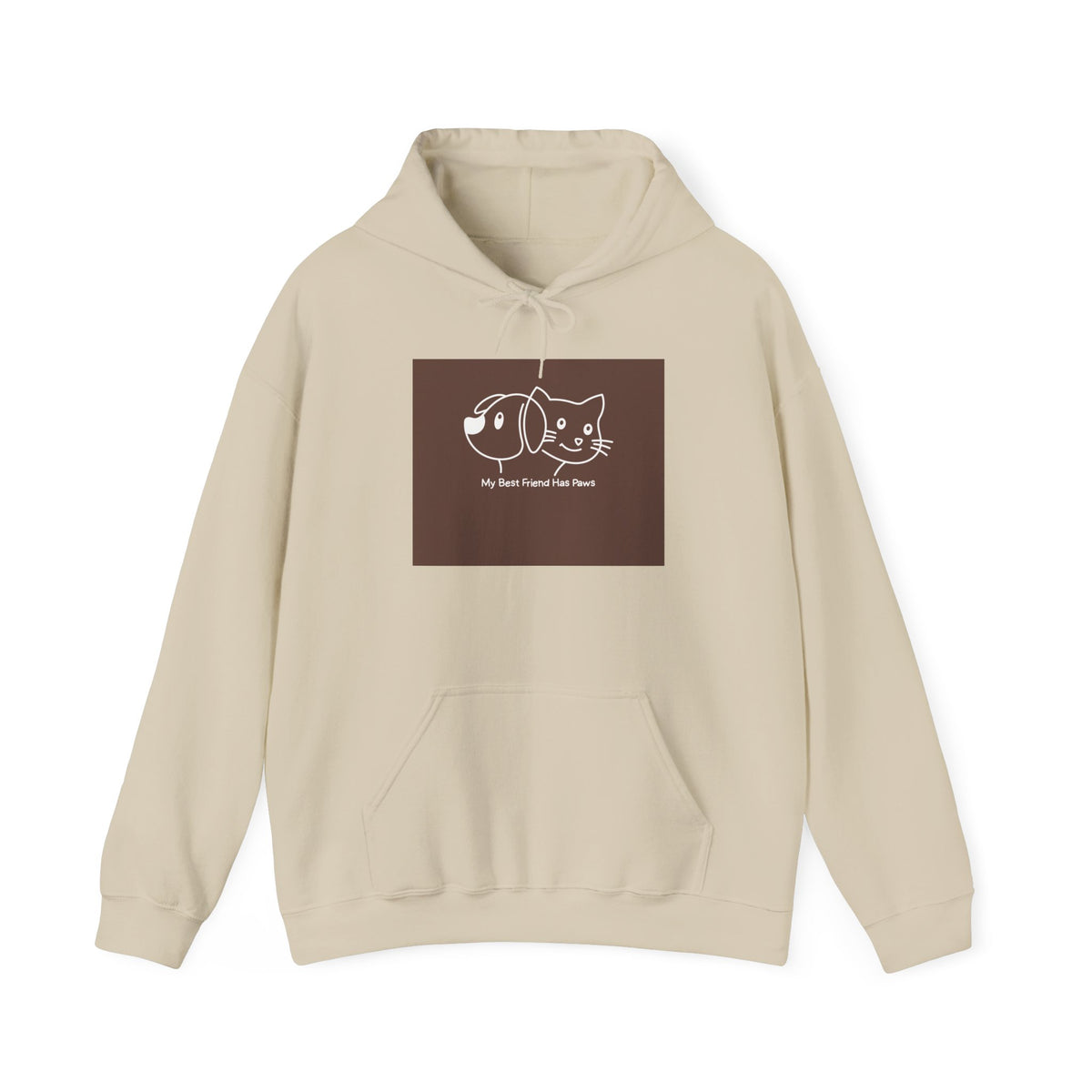Cat & Dog Friends Hoodie — "My Best Friend Has Paws" Cute Pet Lovers Pullover