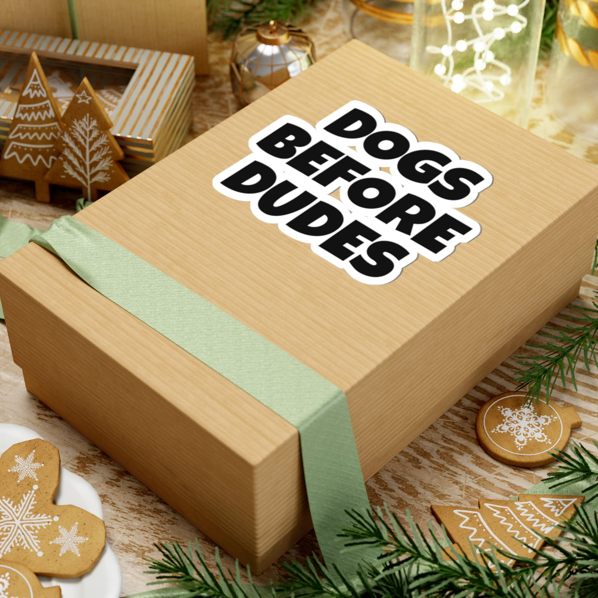 Dogs Before Dudes Sticker — Bold Kiss-Cut Vinyl Sticker