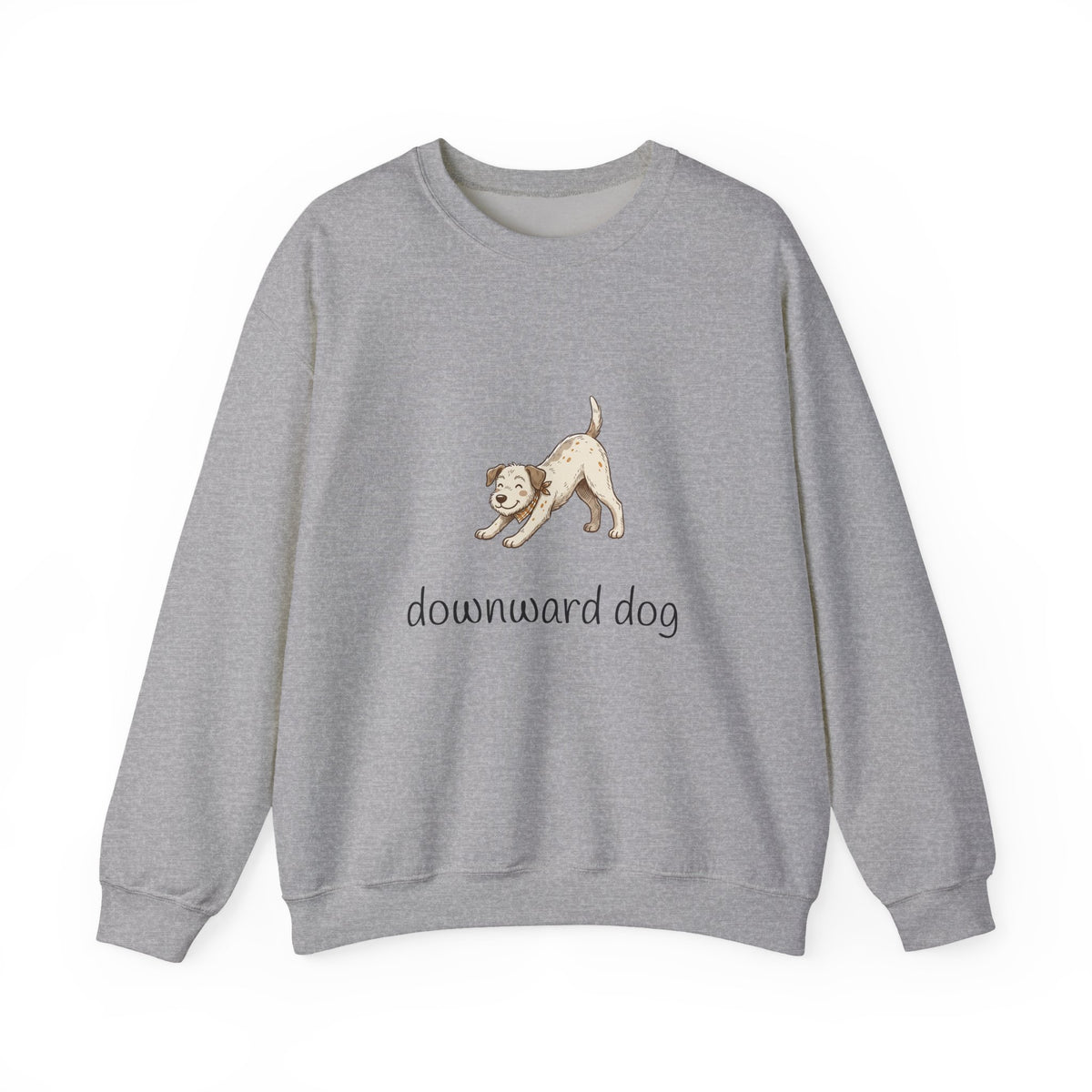 Downward Dog Sweatshirt — Cute Yoga Puppy Graphic Crewneck