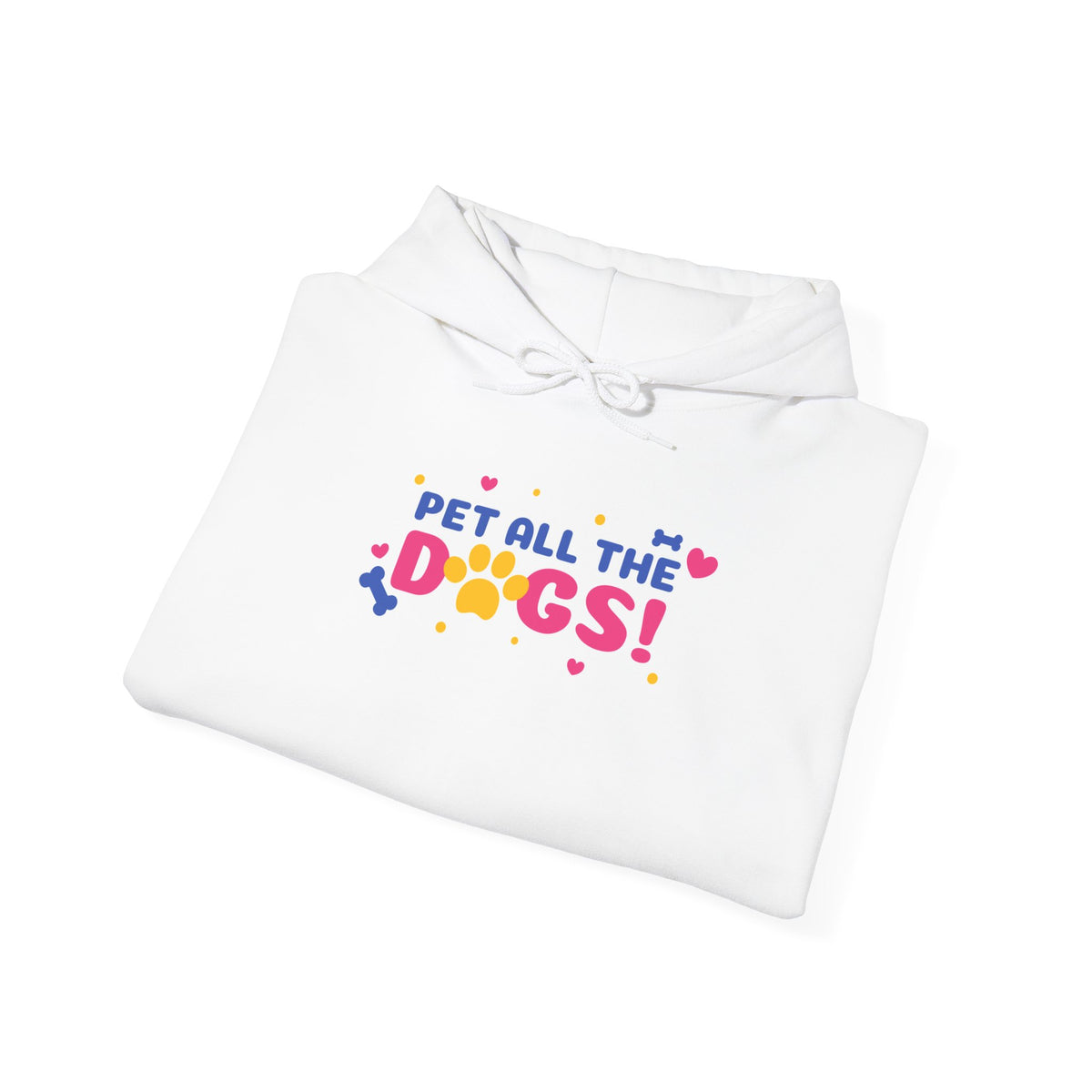 Pet All The Dogs! Cute Dog Lover Hoodie — Colorful Paw Print Design