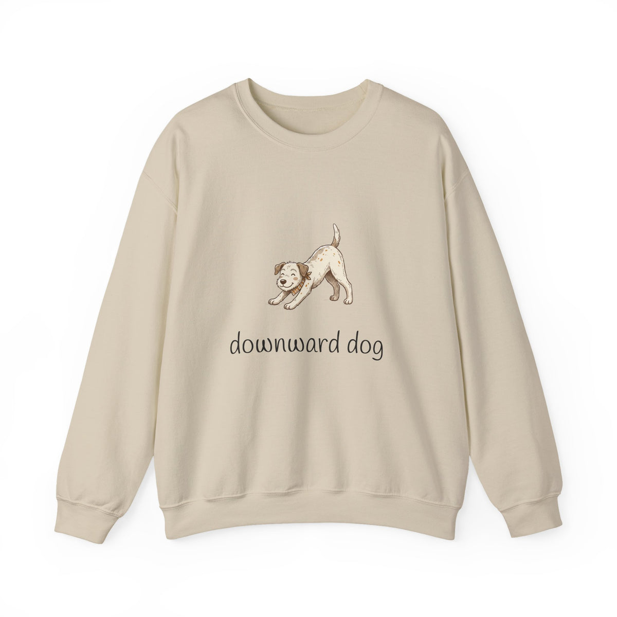 Downward Dog Sweatshirt — Cute Yoga Puppy Graphic Crewneck