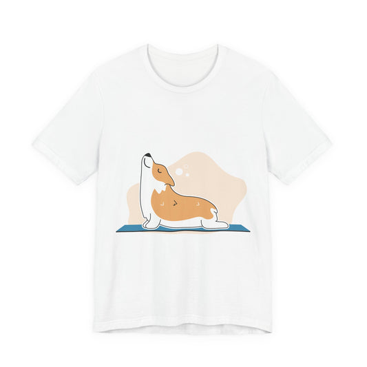 Corgi Yoga T-Shirt — Cute Corgi Stretch Graphic Tee