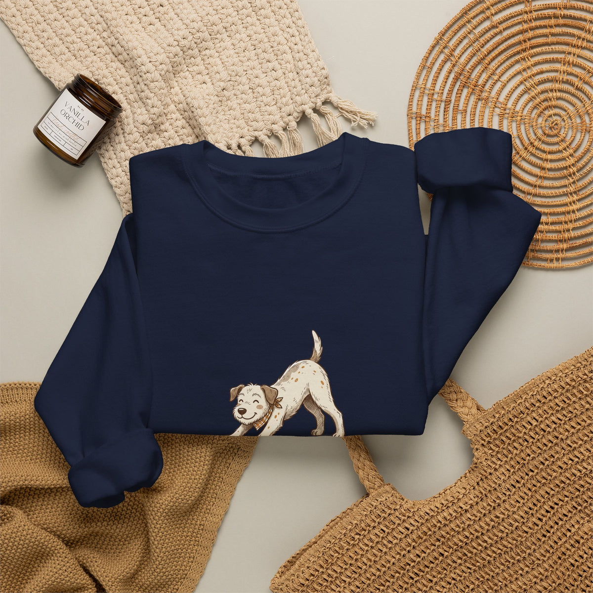 Downward Dog Sweatshirt — Cute Yoga Puppy Graphic Crewneck