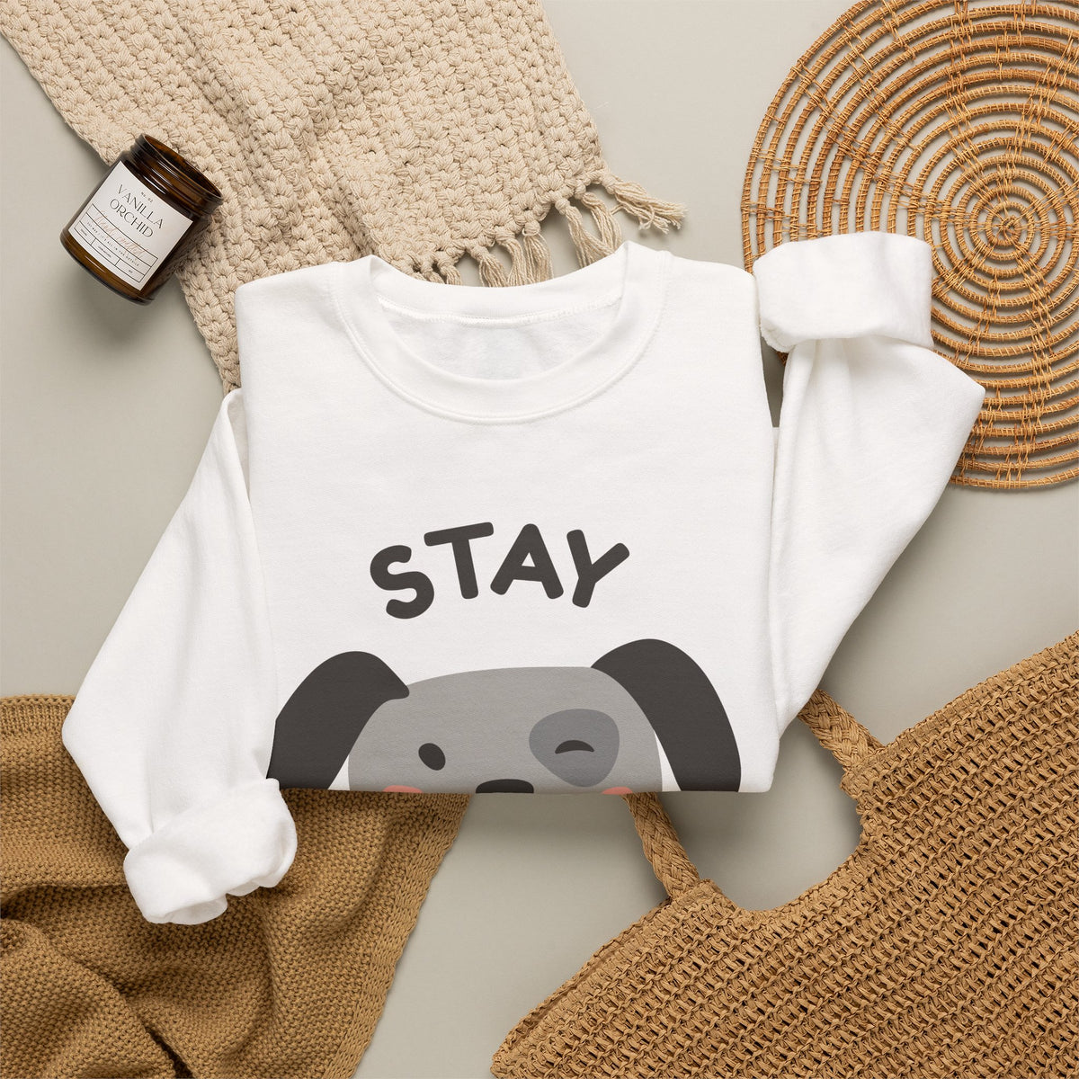 Stay Pawsitive Dog Crewneck Sweatshirt