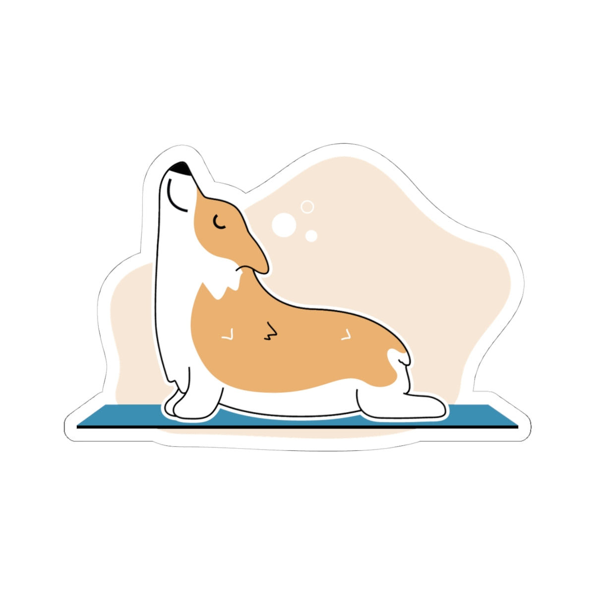 Corgi Yoga Sticker — Cute Stretching Dog Kiss-Cut Vinyl Decal