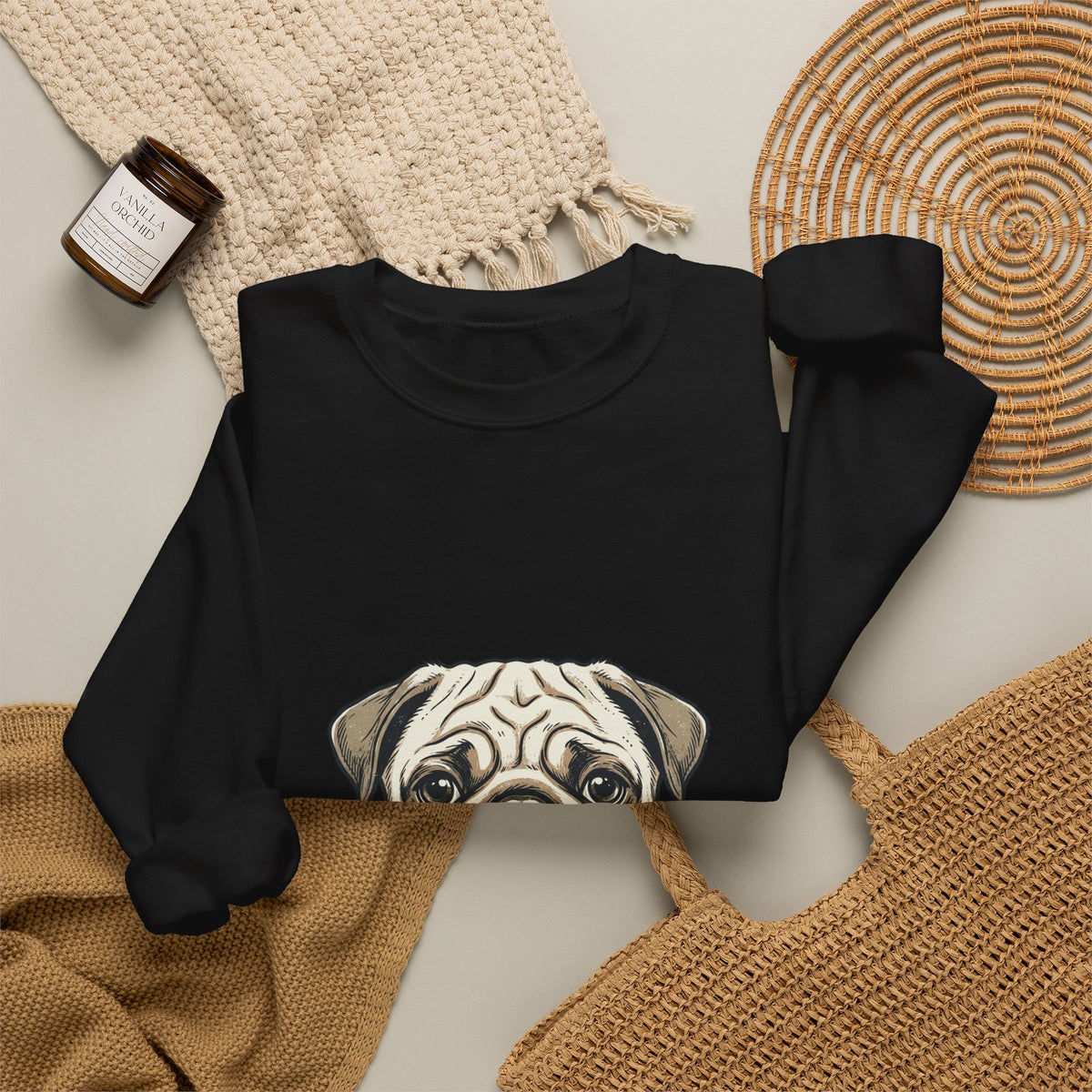 Pug Love Sweatshirt - Cute Pug Face Crewneck for Dog Lovers