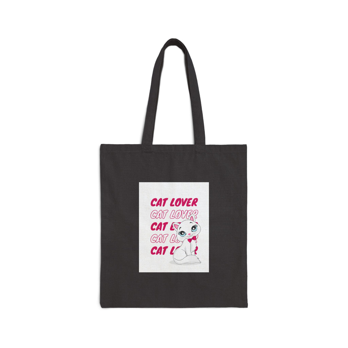 Cat Lover Canvas Tote Bag — Cute Retro Cat Graphic, Reusable Grocery & Gift Tote
