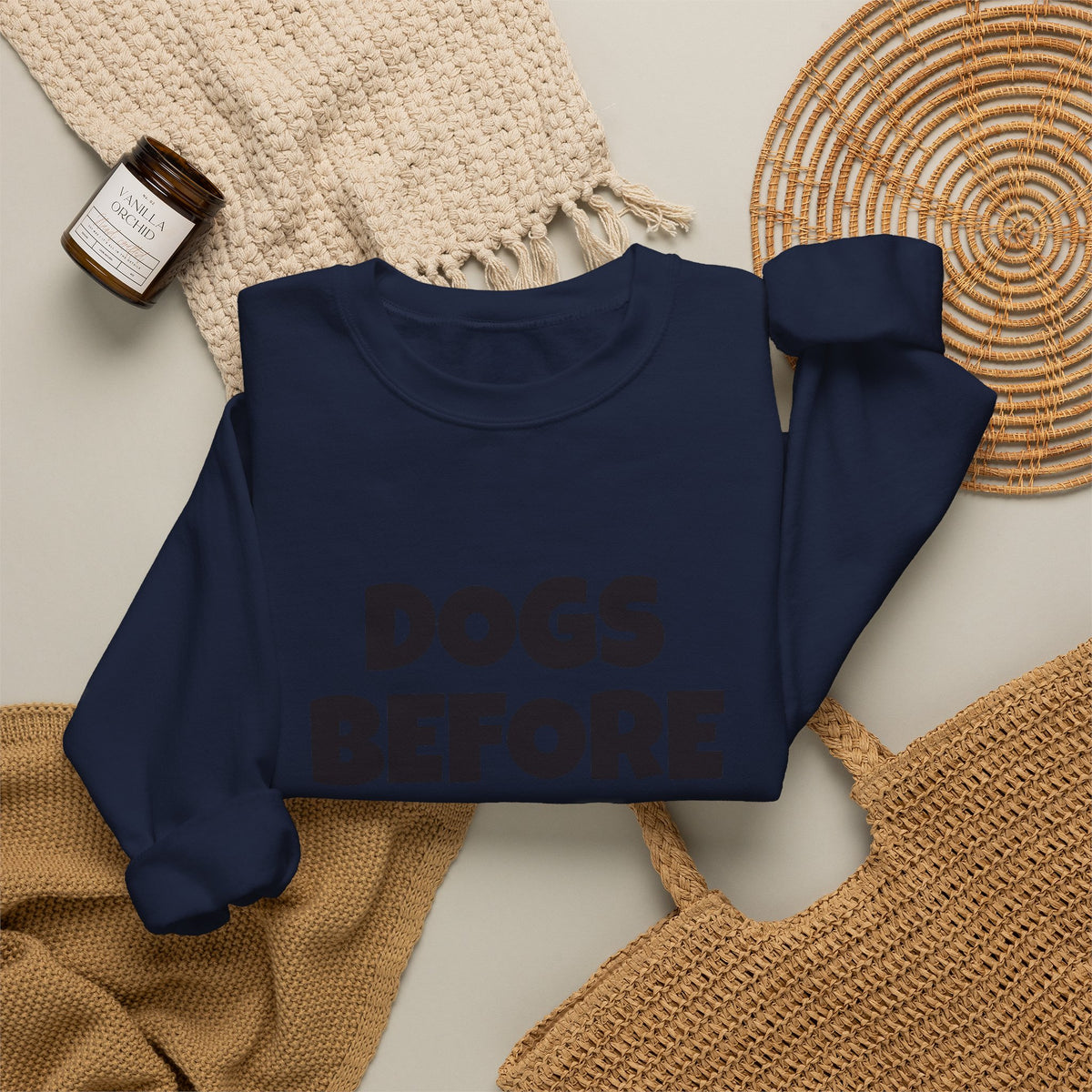 Dogs Before Dudes Sweatshirt — Funny Pet Lover Crewneck