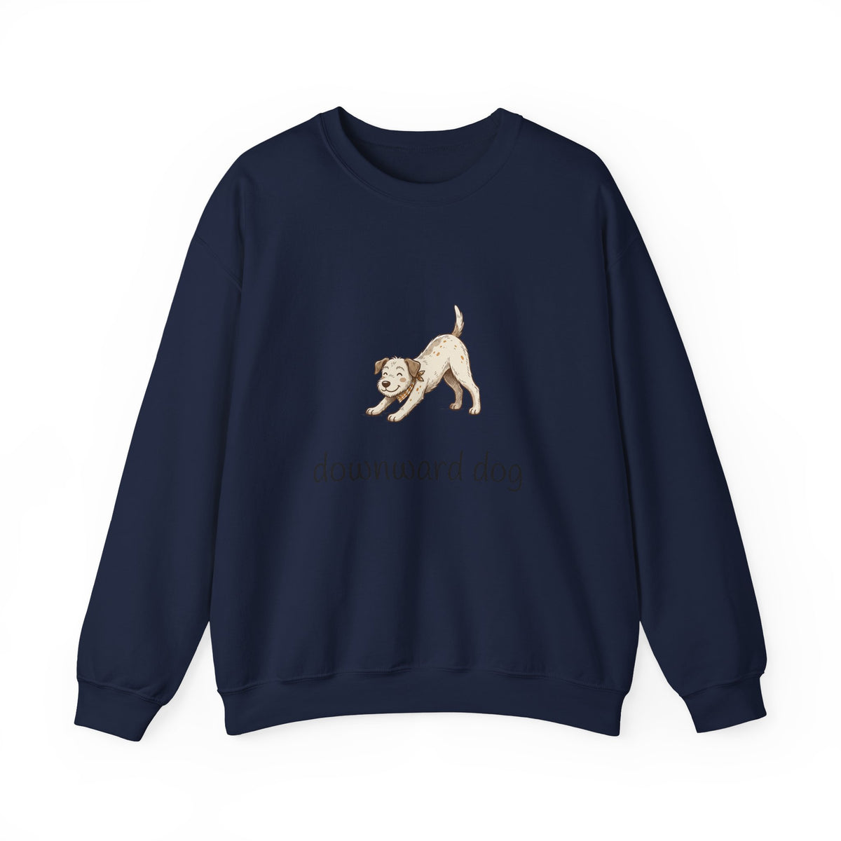 Downward Dog Sweatshirt — Cute Yoga Puppy Graphic Crewneck
