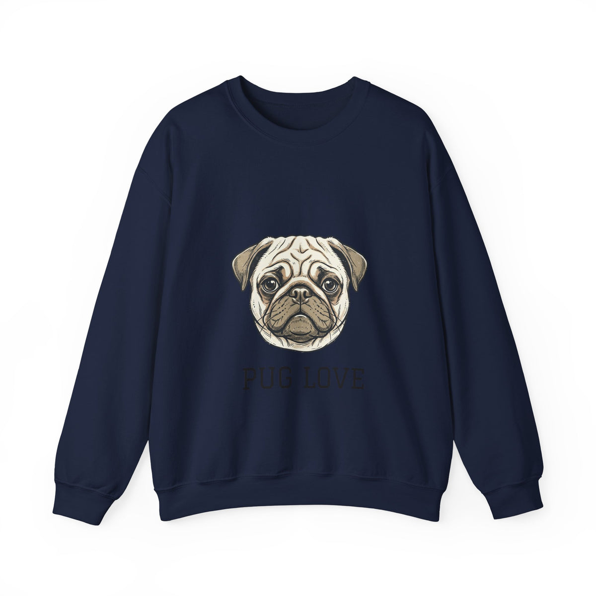 Pug Love Sweatshirt - Cute Pug Face Crewneck for Dog Lovers
